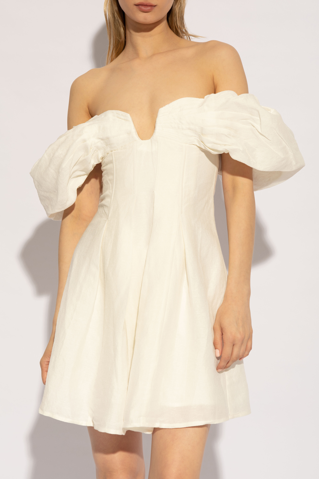 アトリエGG ReMAKE PUFF SLEEVE ホワイト Layered Puff Sleeve Dress — Blush – La Garçonne